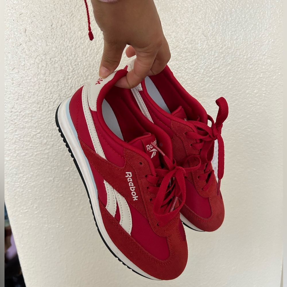 Reebok Women's Red and White Sneakers